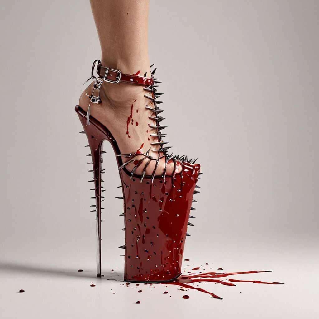 stripper very high heels, bloody mouth design, spikes, studio lighting, packshot, white background, 8k, photorealistic 
Steps: 10, Sampler: DPM++ SDE, CFG scale: 1.5, Seed: 802769707, Size: 1024x1024, Model hash: c8df560d29, Model: juggernautXL_v9Rdphoto2Lightning, Lora hashes: "Alternative_Shoes_XL: 48db5c2cdb7a", Version: v1.8.0