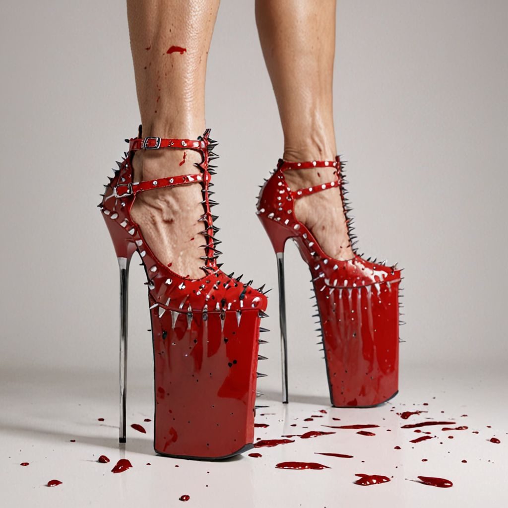 stripper very high heels, bloody razor sharp design, spikes, studio lighting, packshot, white background, 8k, photorealistic 
Steps: 10, Sampler: DPM++ SDE, CFG scale: 1.5, Seed: 14007549, Size: 1024x1024, Model hash: c8df560d29, Model: juggernautXL_v9Rdphoto2Lightning, Lora hashes: "Alternative_Shoes_XL: 48db5c2cdb7a", Version: v1.8.0