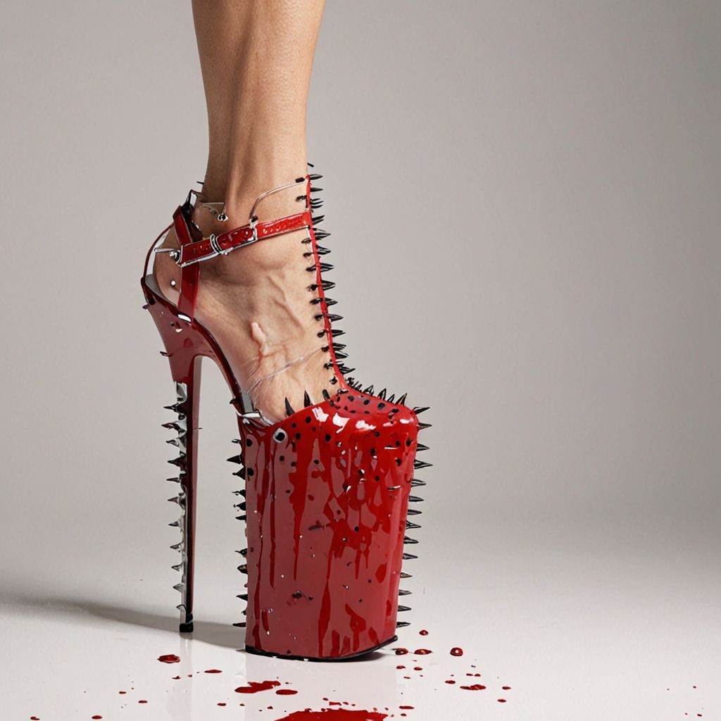 stripper very high heels, bloody razor sharp design, spikes, studio lighting, packshot, white background, 8k, photorealistic 
Steps: 10, Sampler: DPM++ SDE, CFG scale: 1.5, Seed: 1234383543, Size: 1024x1024, Model hash: c8df560d29, Model: juggernautXL_v9Rdphoto2Lightning, Lora hashes: "Alternative_Shoes_XL: 48db5c2cdb7a", Version: v1.8.0