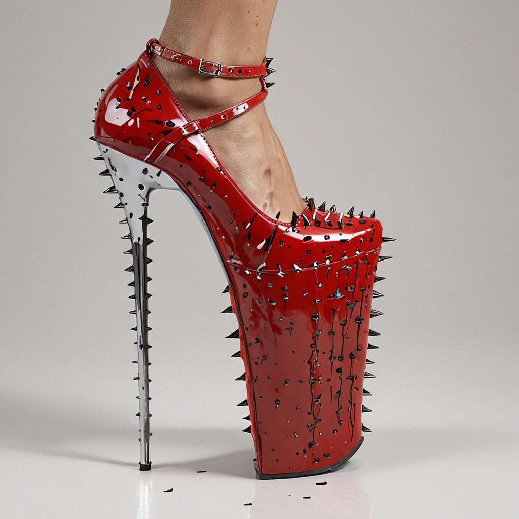 stripper very high heels, bloody razor sharp design, spikes, studio lighting, packshot, white background, 8k, photorealistic 
Steps: 10, Sampler: DPM++ SDE, CFG scale: 1.5, Seed: 1900321518, Size: 1024x1024, Model hash: c8df560d29, Model: juggernautXL_v9Rdphoto2Lightning, Lora hashes: "Alternative_Shoes_XL: 48db5c2cdb7a", Version: v1.8.0