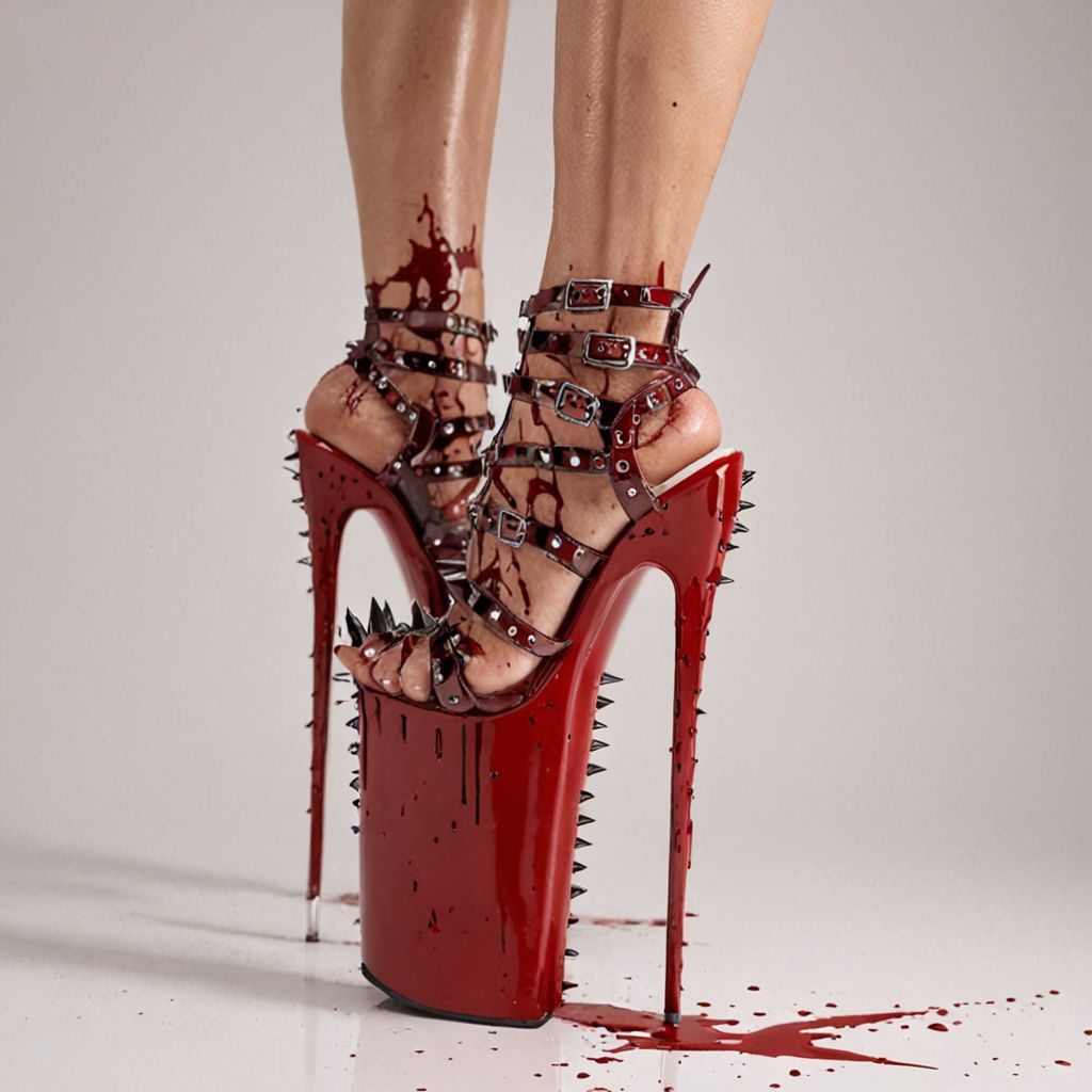 stripper very high heels, bloody razor sharp design, spikes, studio lighting, packshot, white background, 8k, photorealistic 
Steps: 10, Sampler: DPM++ SDE, CFG scale: 1.5, Seed: 2572744714, Size: 1024x1024, Model hash: c8df560d29, Model: juggernautXL_v9Rdphoto2Lightning, Lora hashes: "Alternative_Shoes_XL: 48db5c2cdb7a", Version: v1.8.0