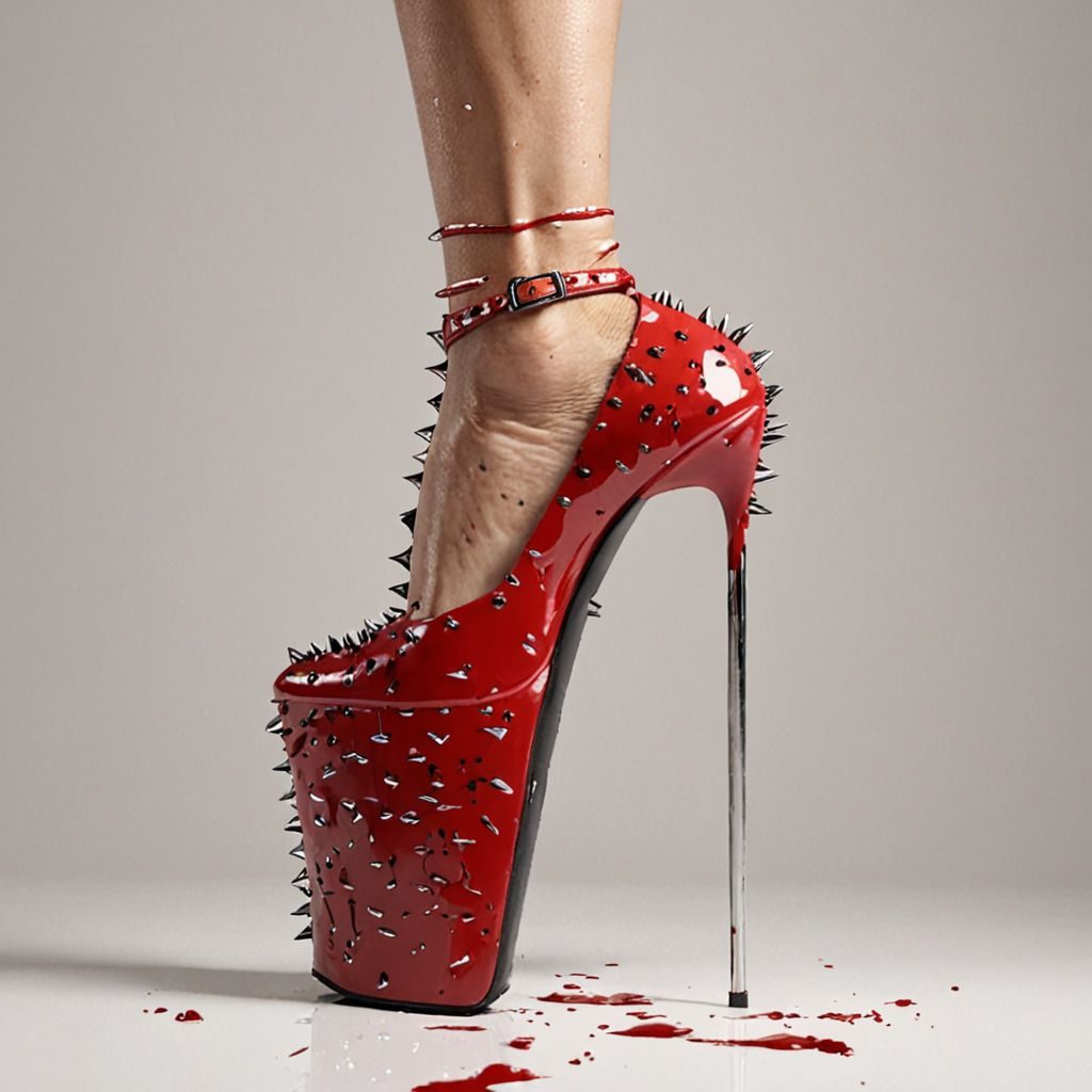 stripper very high heels, bloody razor sharp design, spikes, studio lighting, packshot, white background, 8k, photorealistic 
Steps: 10, Sampler: DPM++ SDE, CFG scale: 1.5, Seed: 495061517, Size: 1024x1024, Model hash: c8df560d29, Model: juggernautXL_v9Rdphoto2Lightning, Lora hashes: "Alternative_Shoes_XL: 48db5c2cdb7a", Version: v1.8.0