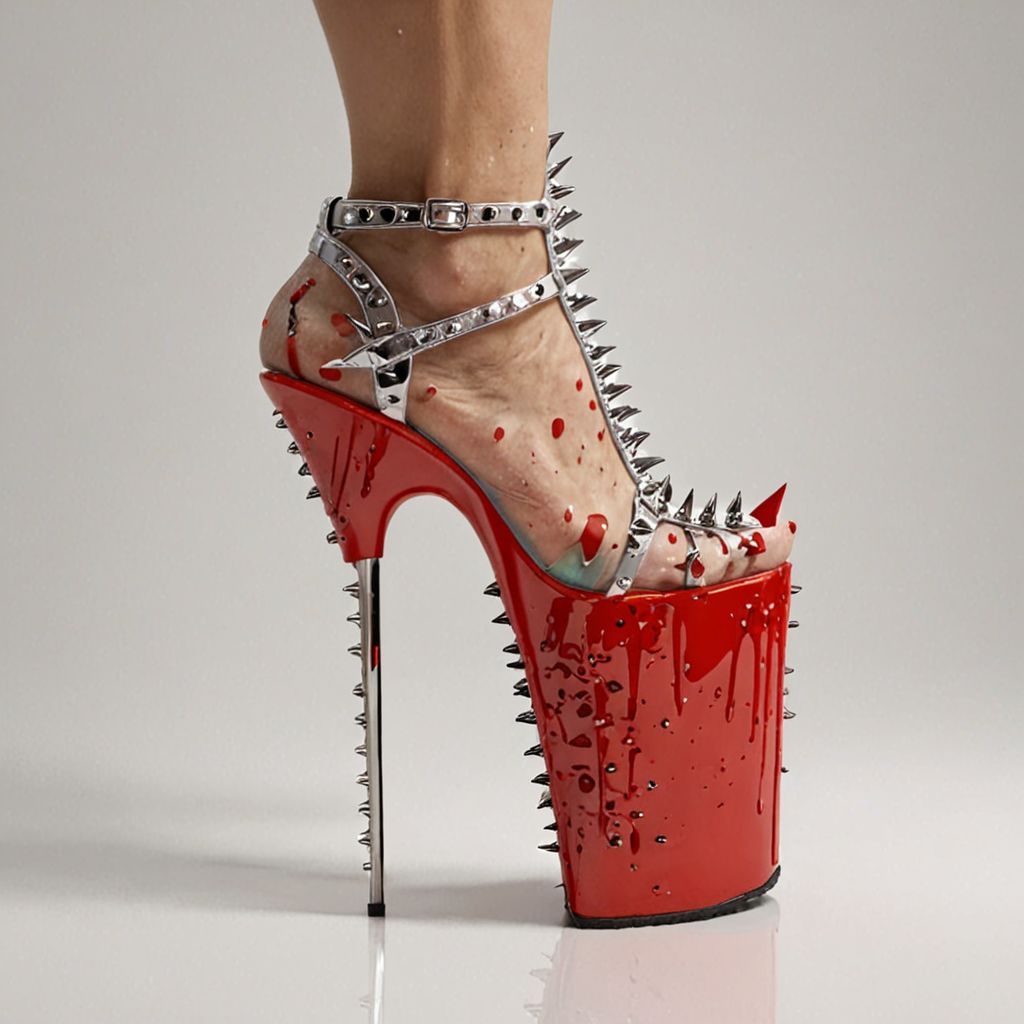 stripper very high heels, bloody razor sharp design, spikes, studio lighting, packshot, white background, 8k, photorealistic 
Steps: 10, Sampler: DPM++ SDE, CFG scale: 1.5, Seed: 437422198, Size: 1024x1024, Model hash: c8df560d29, Model: juggernautXL_v9Rdphoto2Lightning, Lora hashes: "Alternative_Shoes_XL: 48db5c2cdb7a", Version: v1.8.0